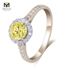 Yellow Moissanite Wedding Ring DEF Moissanite Engagement Ring for Women