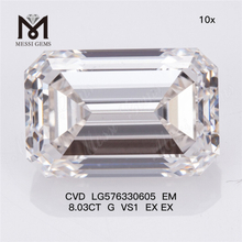 8.03CT EM G VS1 EX EX lab synthetic diamonds CVD LG576330605 