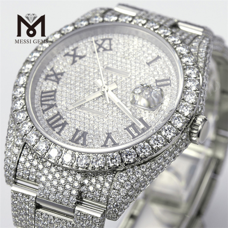 iced out watch moissanite