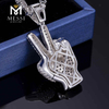 Custom rapper V Necklace Hand Setting Silver Moissanite iced out chains real cheap