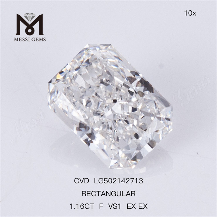 1.16CT RECTANGULAR Cutting F VS1 EX EX CVD Lab Grown Diamond IGI Certificate