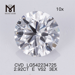 2.92CT E CVD loose diamond wholesale RD hpht lab grown diamonds