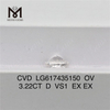 3.22CT D VS1 Овальный человек создал бриллианты IGI 丨 Messigems CVD LG617435150