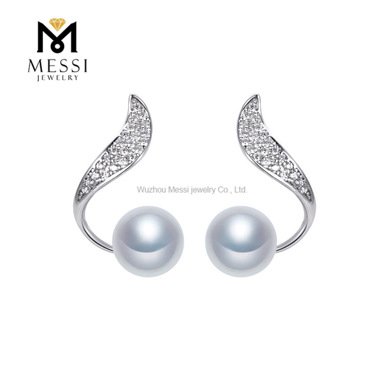 7-8mm akoya Elegant Bridal Jewelry Silver925 Pearl Earrings for Weddings
