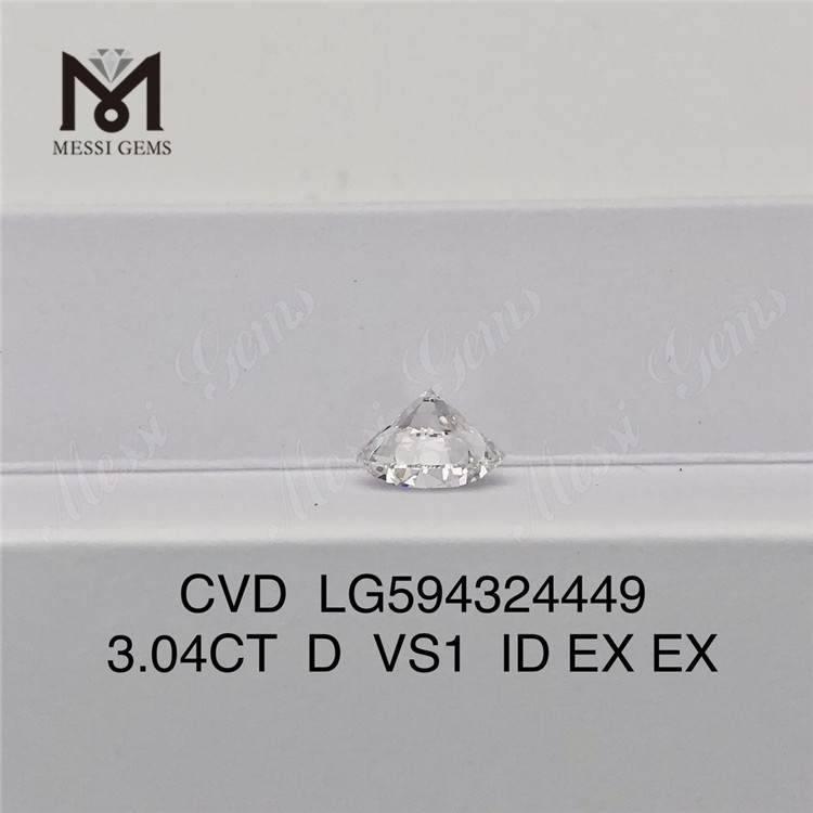  3.04CT D VS1 ID EX EX round cvd grown diamond LG594324449