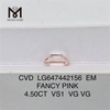 4.50CT EM FANCY PINK VS1 CVD emerald cut fabricated diamonds LG647442156
