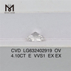 4.10CT E VVS1 OV EX EX CVD loose grown diamond LG632402919