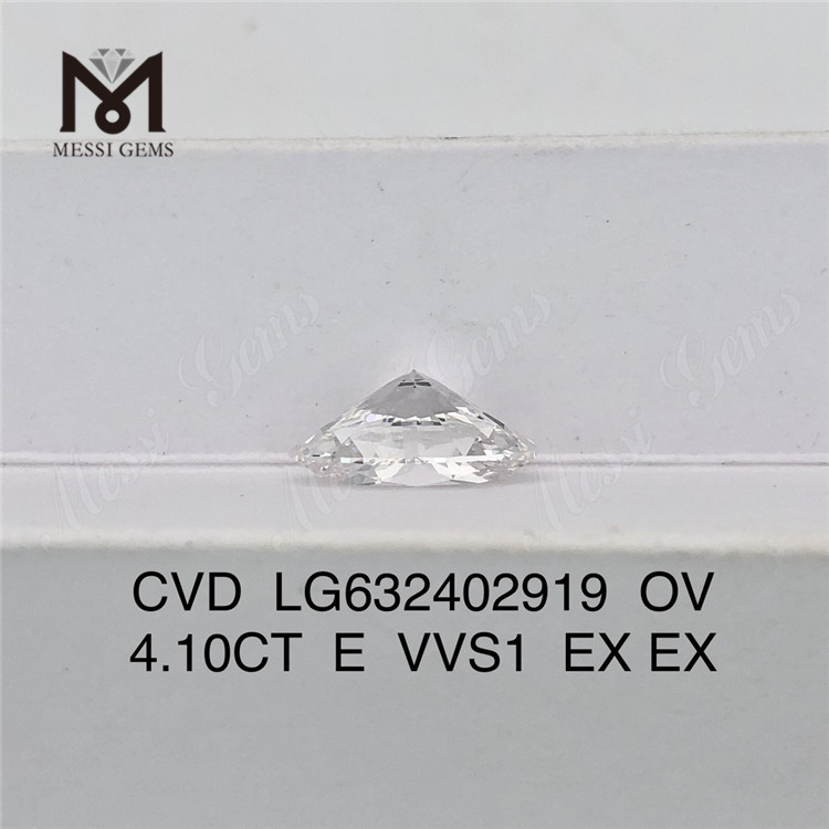 4.10CT E VVS1 OV EX EX CVD loose grown diamond LG632402919