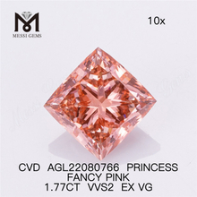 1.77ct Wholesale Lab Diamonds Pink VVS2 EX VG CVD PRINCESS FANCY PINK AGL22080766