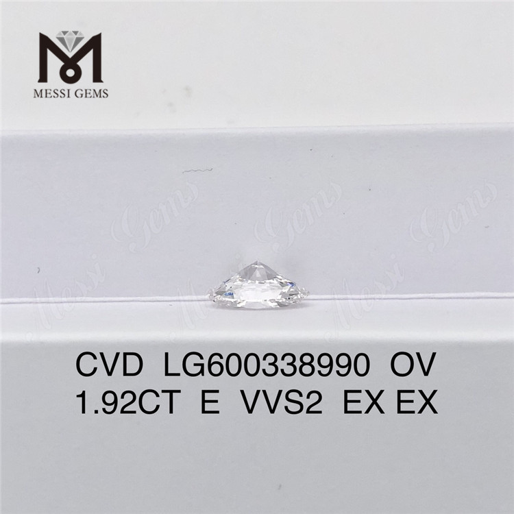 1.92CT E VVS2 EX EX OV lab grown diamond cvd LG600338990 Eco-Friendly丨Messigems 