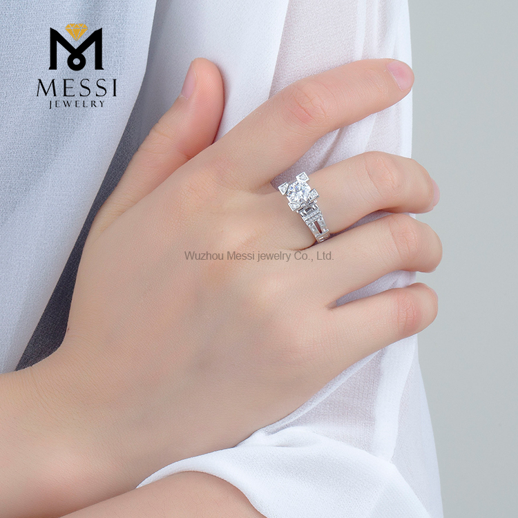 18k real gold AU750 1ct diamond wedding rings for women