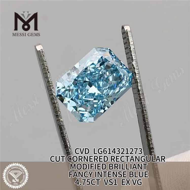 4.75ct azul rectangular VS1 CVD de diamantes cultivados en laboratorio LG614321273 