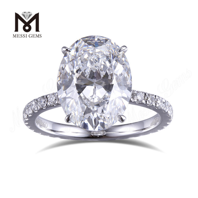 3.11ct Oval Engagement Rings 18k white gold 2g lab grown diamond ring