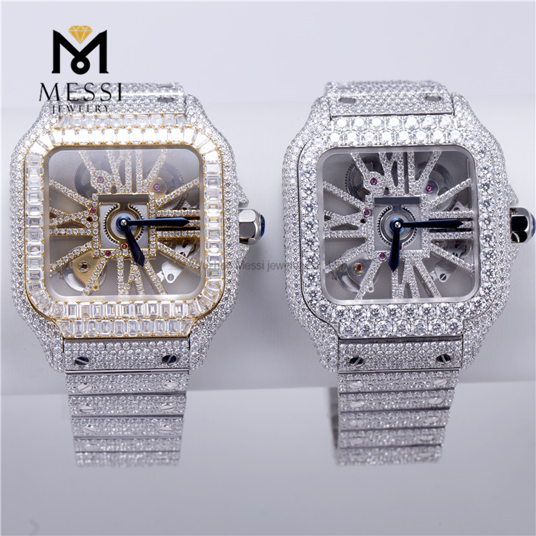 Luxury Handmade VVS Moissanite Diamond Watch Pass Diamond Tester