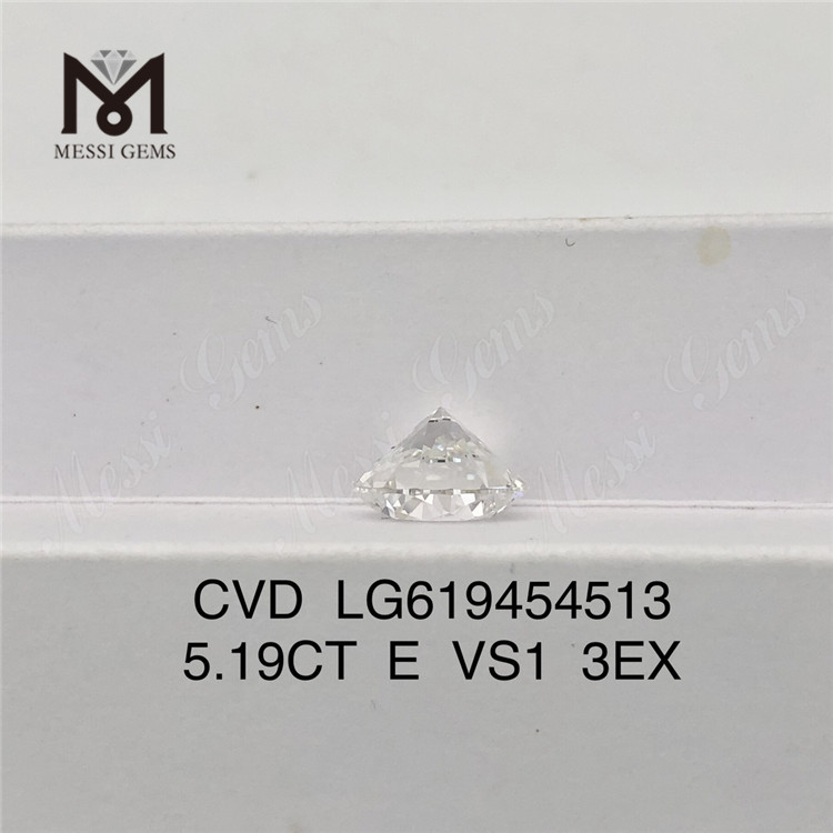 5.19CT E VS1 3EX Round Cut Cost of 5ct Diamond CVD LG619454513丨Messigems