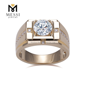 7,5 mm IGI Round Lab Cultivado Diamante 18K Anel de ouro amarelo para homens