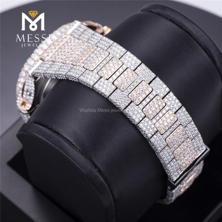 iced out moissanite mens watches