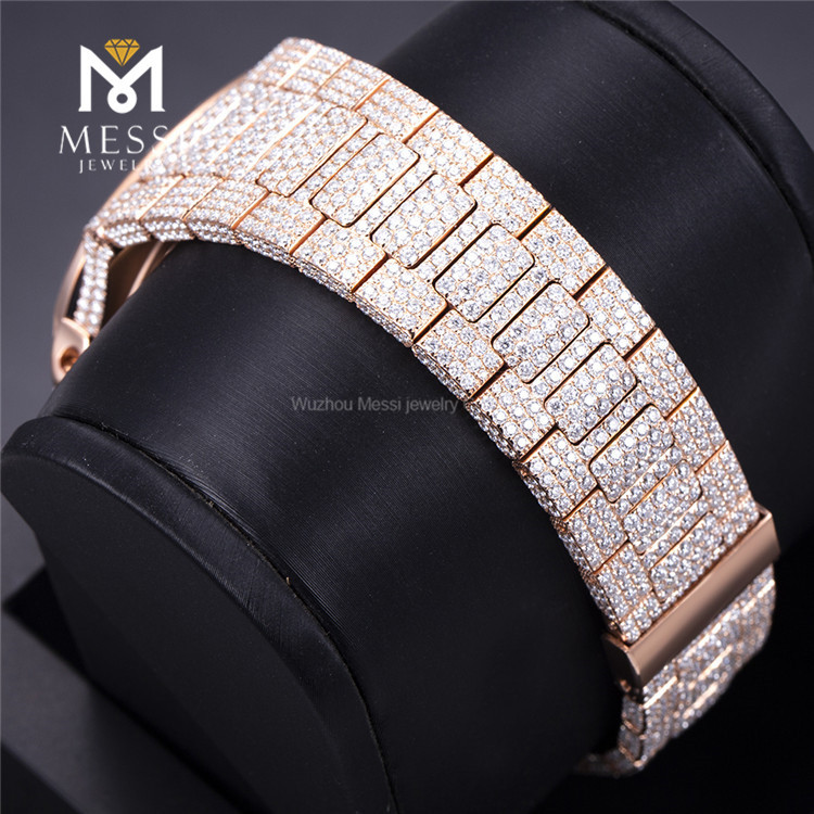 iced out moissanite gold watch