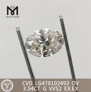 3.54CT G VVS2 OV lab grown diamond CVD LG478102493 丨Messigems
