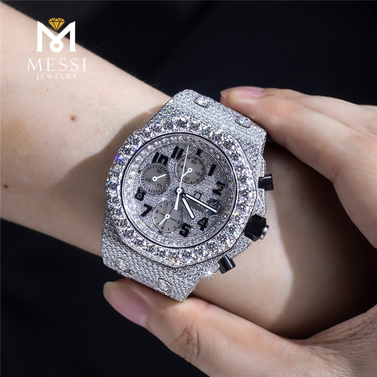 whte gold moissanite watches for sale