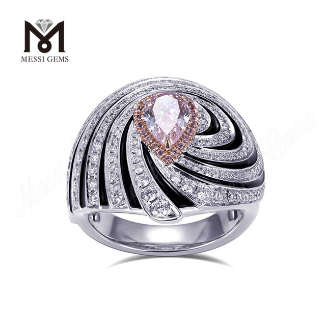 The Allure of 2 carat Pink Lab-Grown Diamond Pear Shaped Diamond Ring