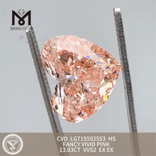 13.03CT HS FANCY VIVID PINK VVS2 diamond labs EX EX CVD LG715592553