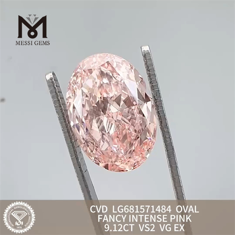 9.12CT OVAL FANCY INTENSE PINK VS2 VG EX DIAMOND CVD LG681571484
