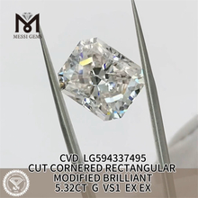 5.32ct G Vs1 Ex Ex rectangulis simulatum Diamond CVD LG5943337495