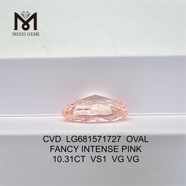 10.31CT OVAL FANCY INTENSE PINK VS1 VG VG CVD lab cultured diamonds wholesale LG681571727 