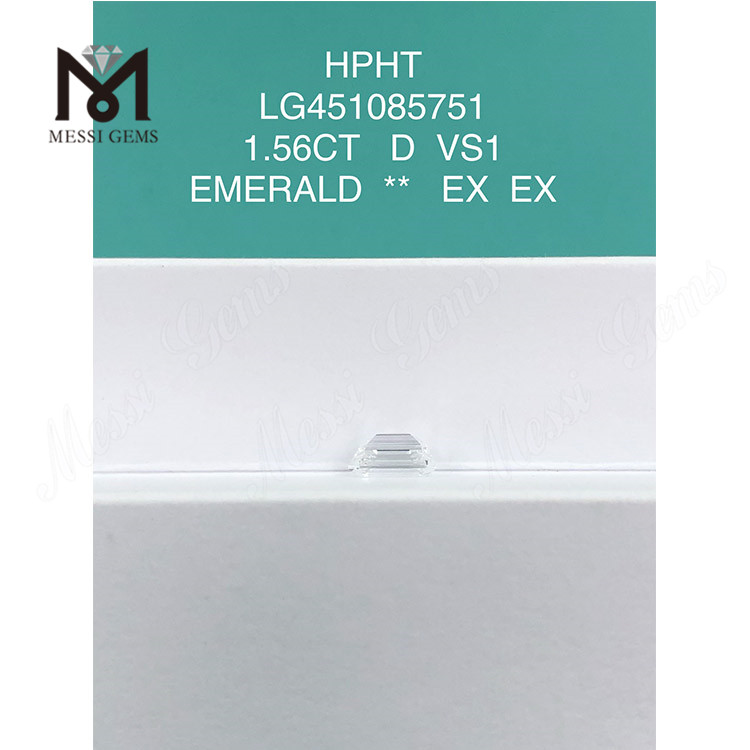 1,56 Karat d Hpht VS1 Emerald Cut Labor Diamanten