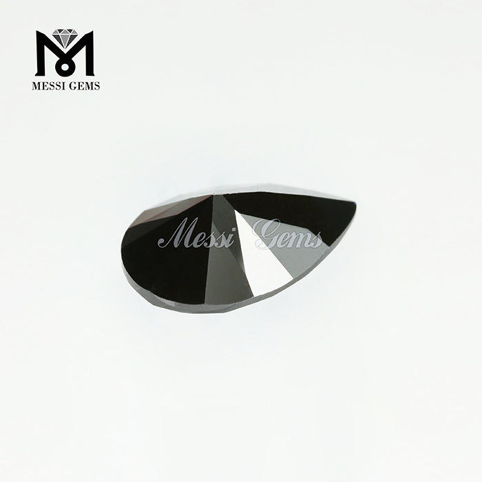 Wholesale price pear cut 8x12mm black cubic zirconia stones 
