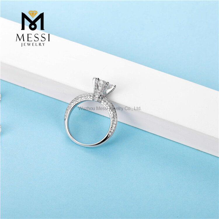 Christmas gift solitaire moissanite woman ring jewelry 14k gold plating 925 silver rings
