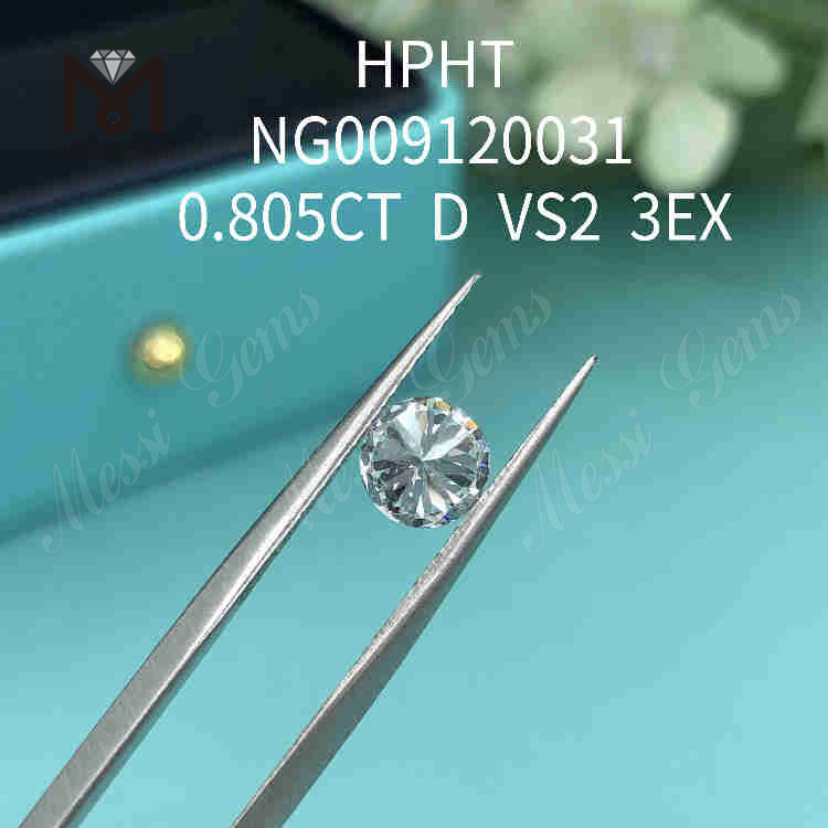 0.805carat D/VS2 loose lab made diamond 3EX