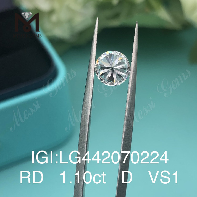 1.10 carat D VS1 Round BRILLIANT EX Cut lab made diamond