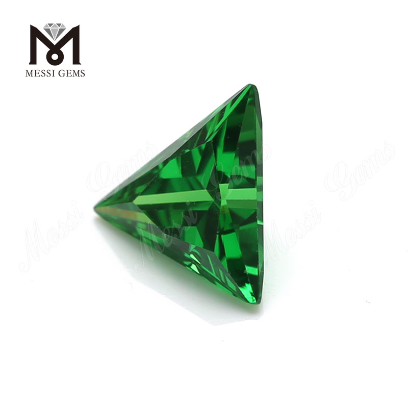 Wholesale Price Triangle Cut 9x9mm Green Cubic Zirconia Loose CZ Stone