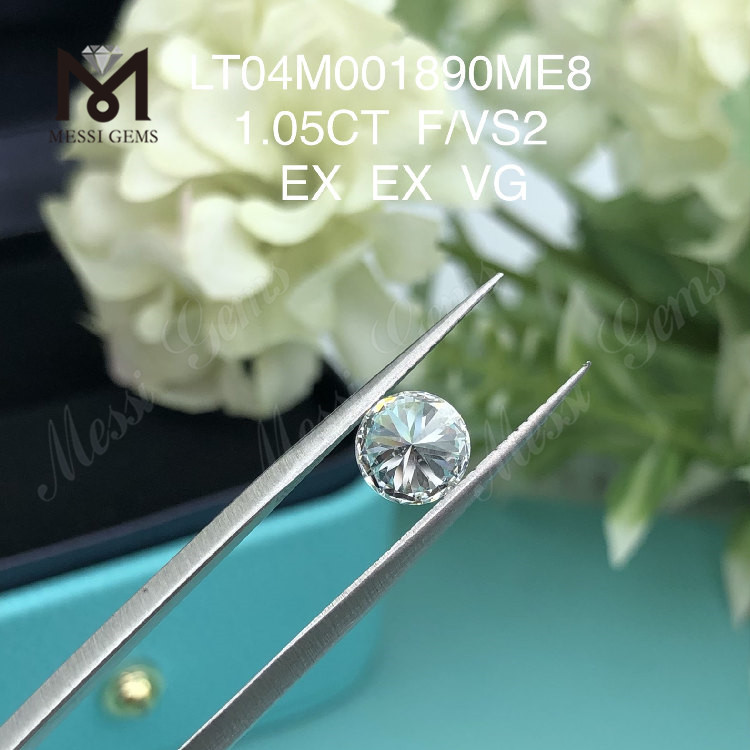 F 1.05 carat round lab diamonds VS2 EX Cut