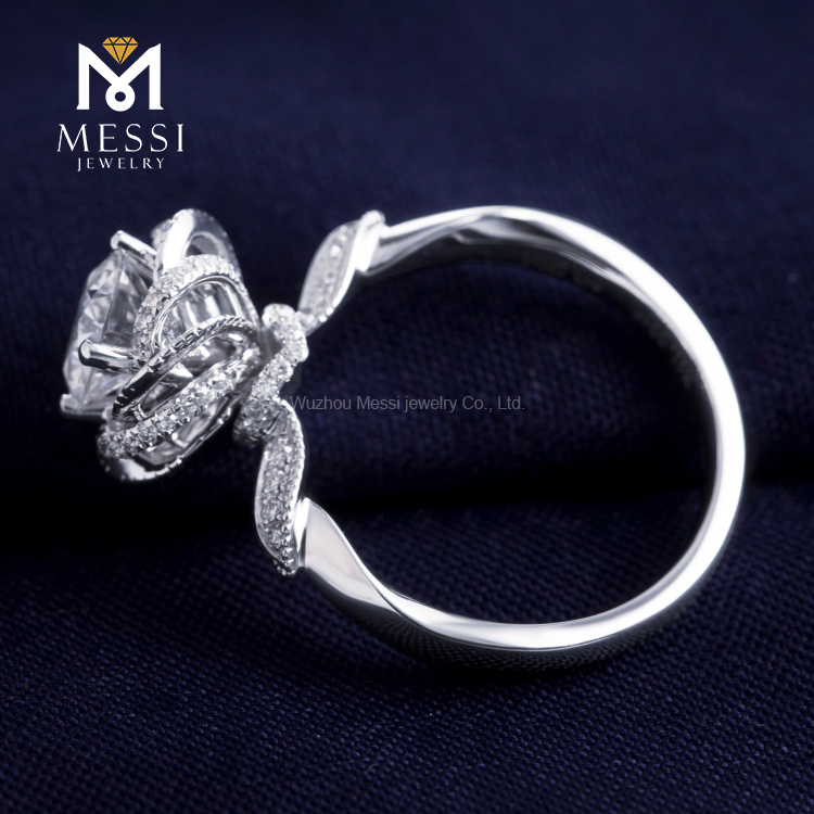 moissanite real gold ring details