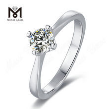 Messi Gems round cut 1 carat moissanite 925 sterling silver engagement ring