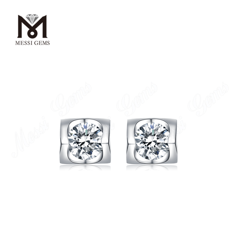 Messi Gems 925 silver jewelry 2 carat DEF moissanite women earring