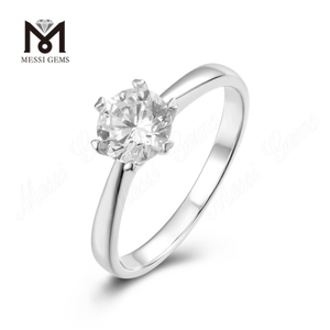 Messi Gems Wholesale 1 Carat Def Moissanite Diamond Wedding Dainty 925 Rague en argent sterling