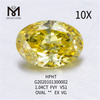 1.04ct FVY Oval cut yellow diamond lab grown VS1