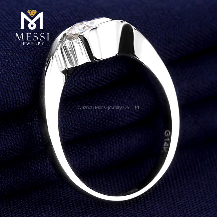 2ct round moissanite wedding ring