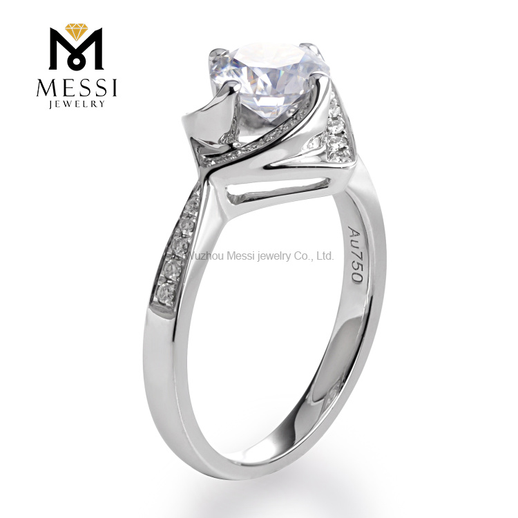 18K white gold 1 carat lab grown diamond wedding ring for women
