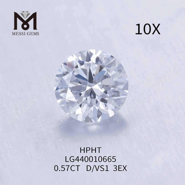 0.57CT round lab grown diamond 3EX loose synthetic diamonds for sale