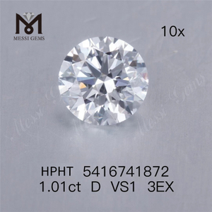 1.01ct round hpht lab diamond wholesale D VS 3EX man made diamond on sale