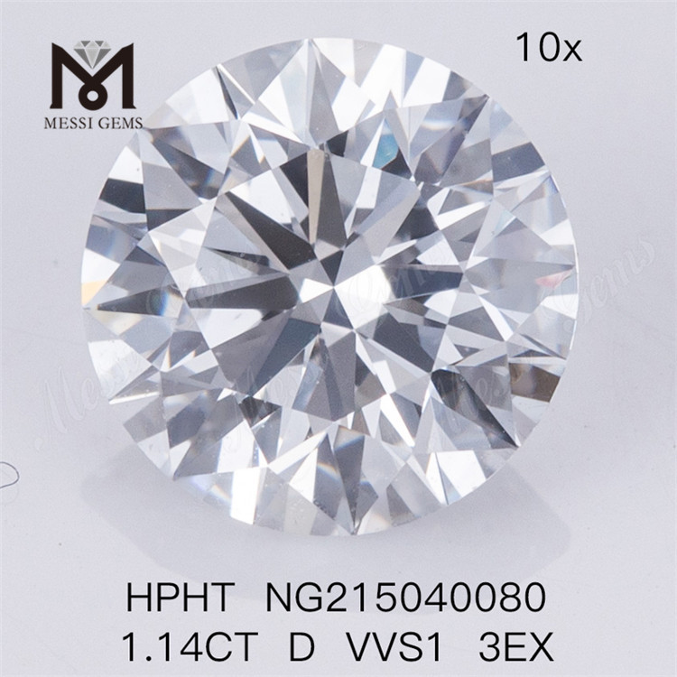 1.14CT Round Shape HPHT D 3EX vvs lab diamonds