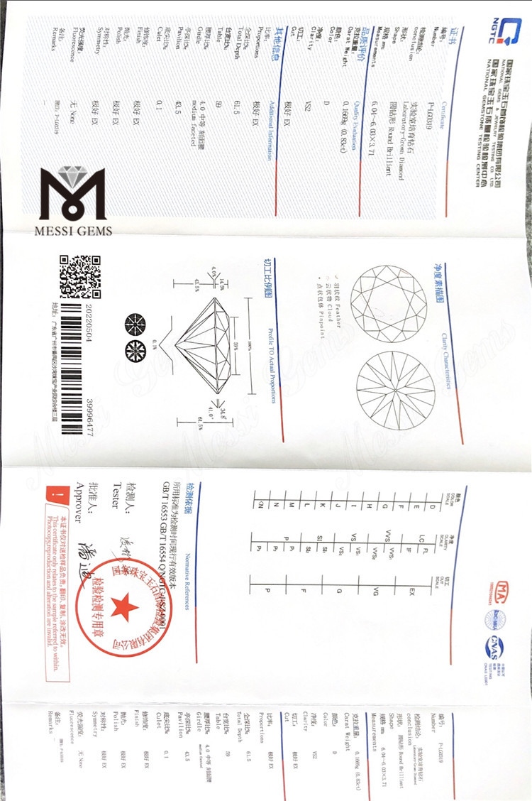 Cushion artificial diamond