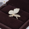 14K 18K Butterfly moissanite gold ring D moissanite stone for women