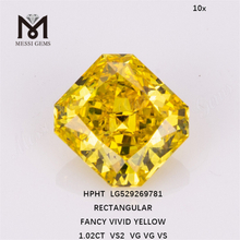 1.02ct VS2 Yellow Lab Diamond RECTANGULAR Lab Grown Diamonds Wholesale LG529269781