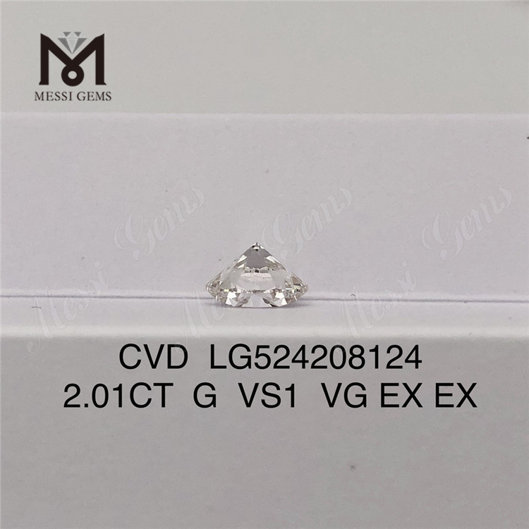 2.01 Ct G color VS1 lab diamond round cut CVD loose diamond